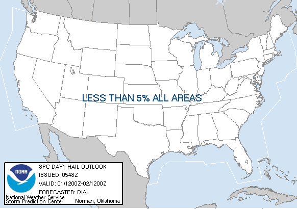 20061201 1200 UTC Day 1 Large Hail Probabilities Graphic