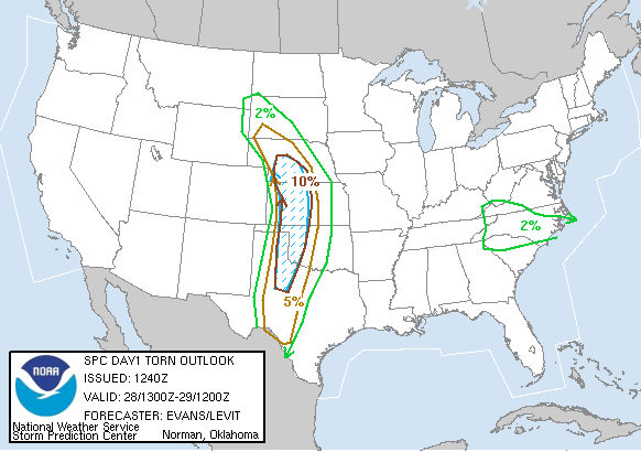 20070328 1300 UTC Day 1 Tornado Probabilities Graphic