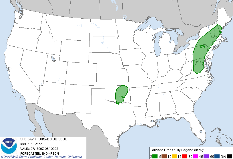 20110527 1300 UTC Day 1 Tornado Probabilities Graphic