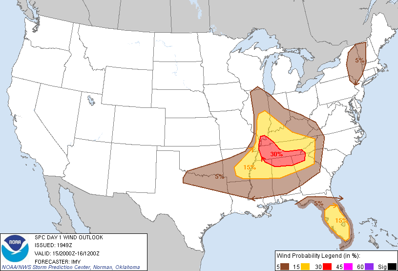 20110615 2000 UTC Day 1 Damaging Wind Probabilities Graphic