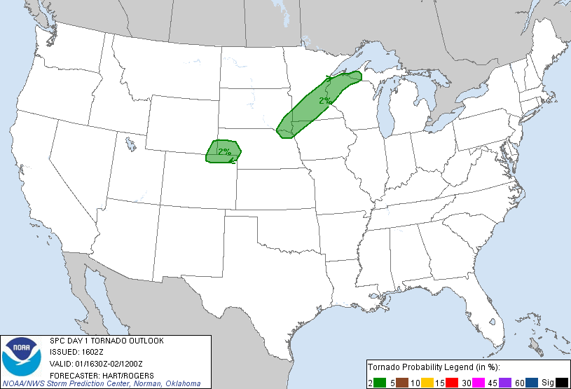 20110701 1630 UTC Day 1 Tornado Probabilities Graphic