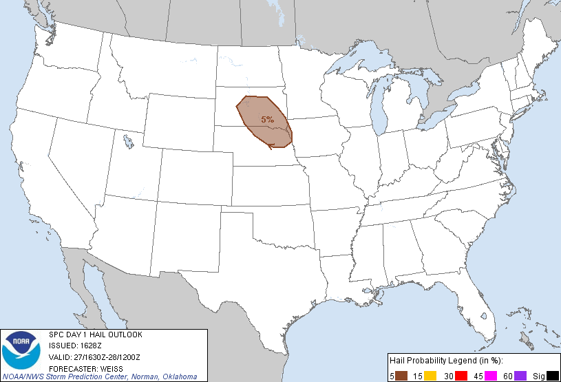 20110827 1630 UTC Day 1 Large Hail Probabilities Graphic