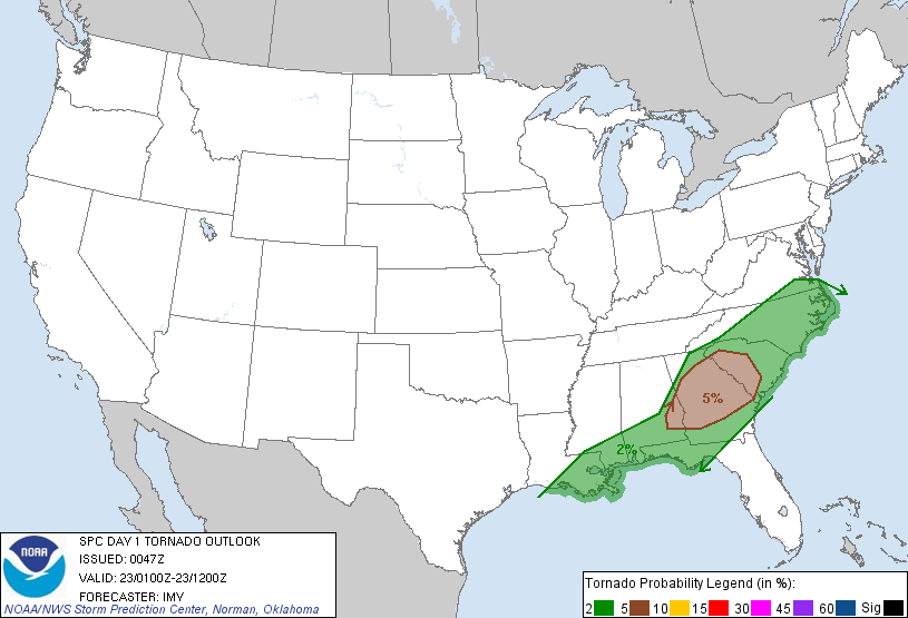 20111123 0100 UTC Day 1 Tornado Probabilities Graphic