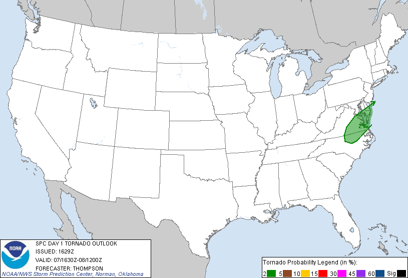 20111207 1630 UTC Day 1 Tornado Probabilities Graphic