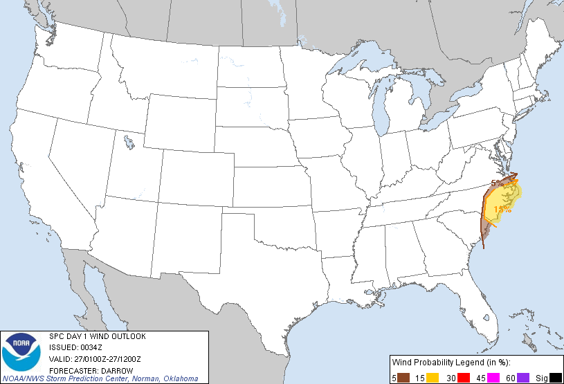 20130227 0100 UTC Day 1 Damaging Wind Probabilities Graphic