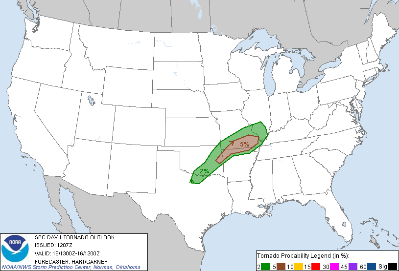 20130415 1300 UTC Day 1 Tornado Probabilities Graphic