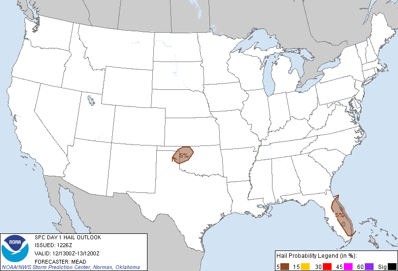 20130512 1300 UTC Day 1 Large Hail Probabilities Graphic