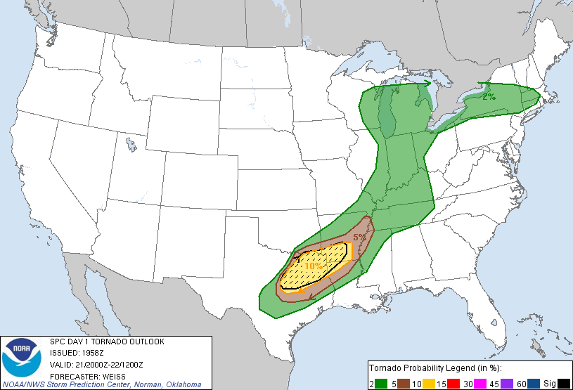 20130521 2000 UTC Day 1 Tornado Probabilities Graphic