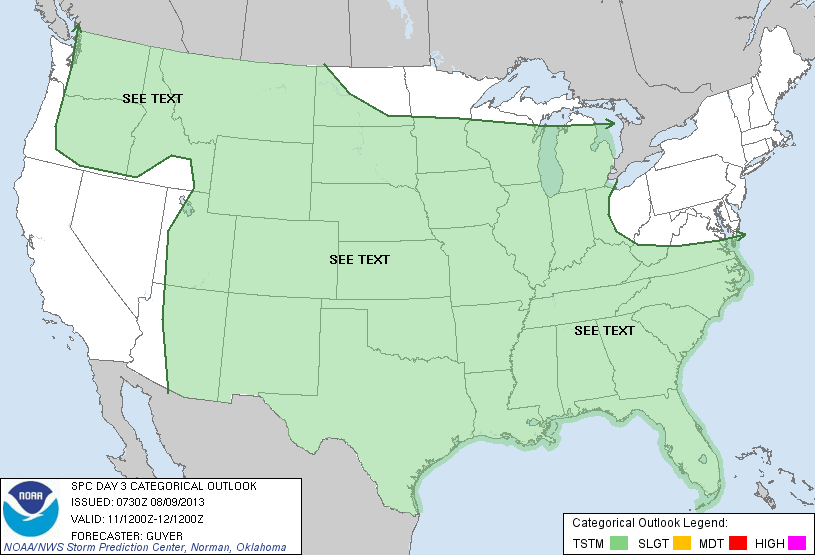 20130809 0730 UTC Day 3 Outlook Graphic