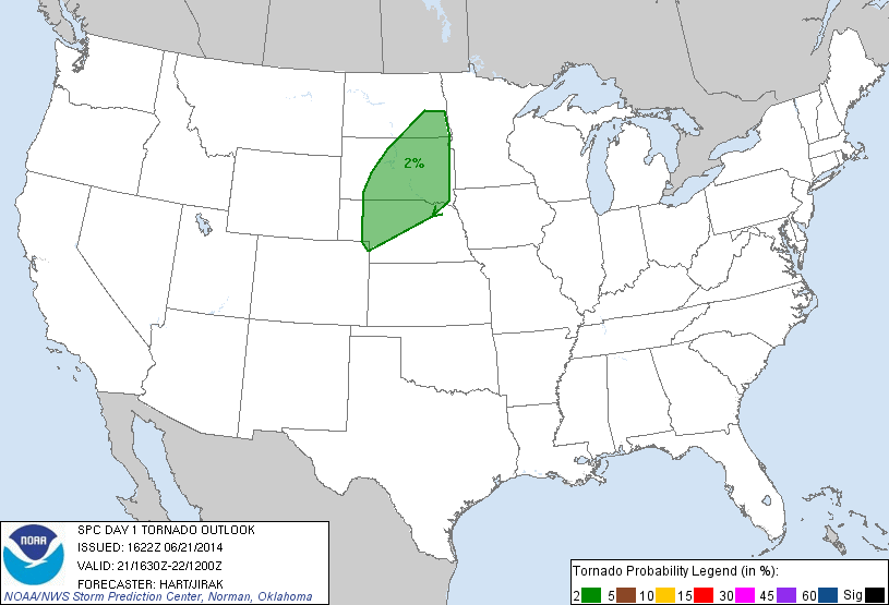 20140621 1630 UTC Day 1 Tornado Probabilities Graphic