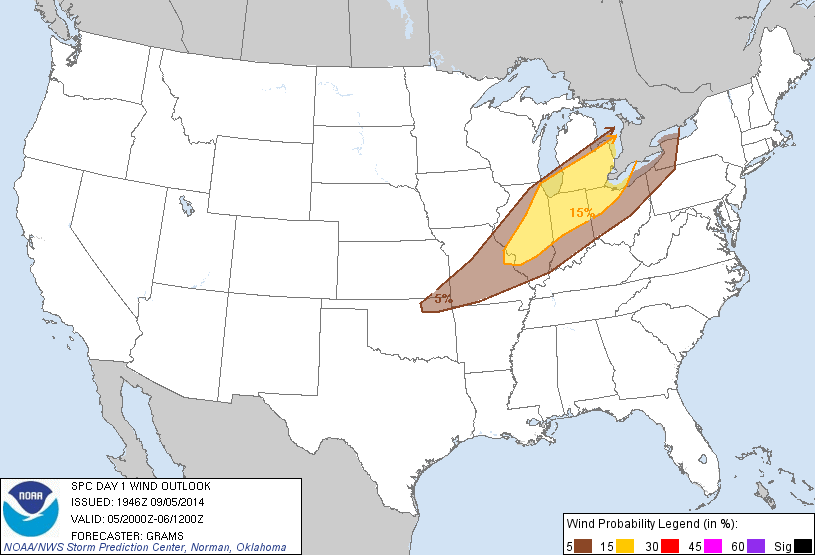 20140905 2000 UTC Day 1 Damaging Wind Probabilities Graphic