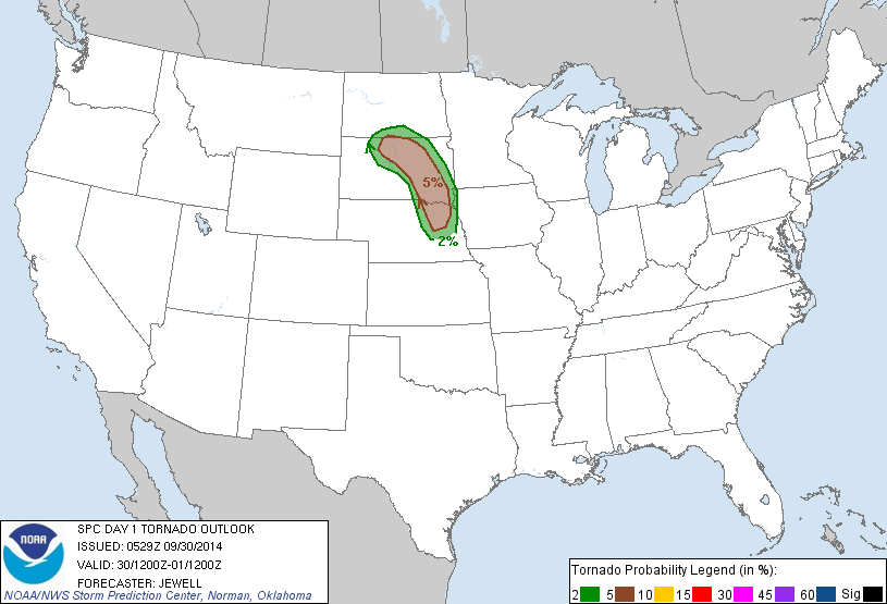 20140930 1200 UTC Day 1 Tornado Probabilities Graphic