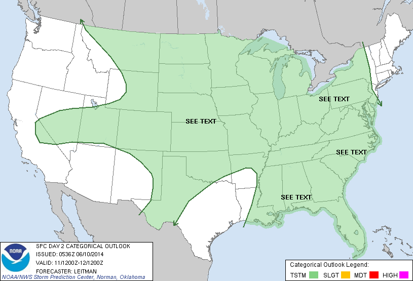 20140610 0600 UTC Day 2 Outlook Graphic