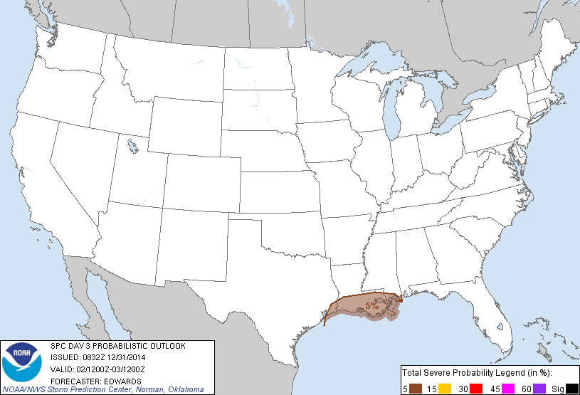 20141231 0830 UTC Day Probabilitic Graphic