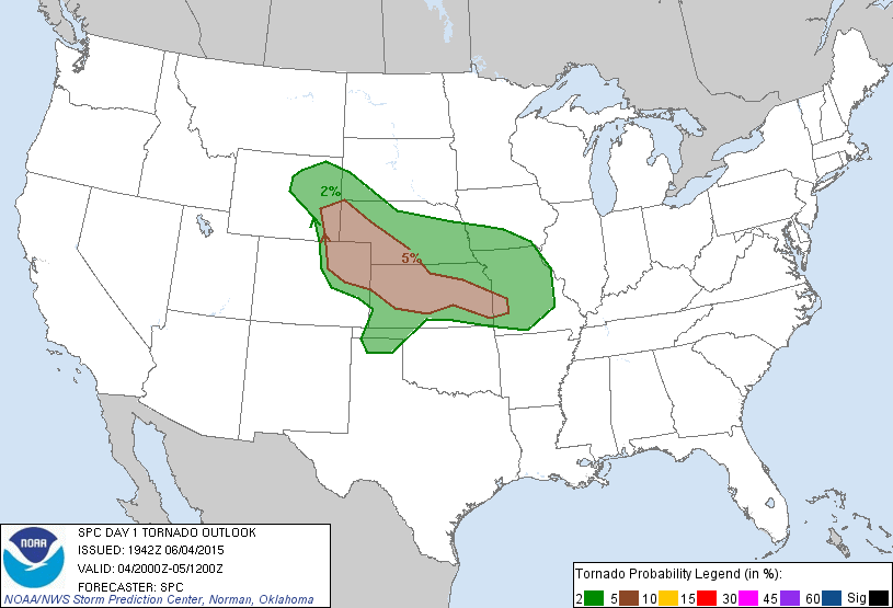 20150604 2000 UTC Day 1 Tornado Probabilities Graphic