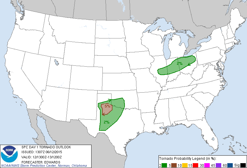 20150612 1300 UTC Day 1 Tornado Probabilities Graphic
