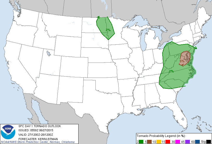 20150627 1200 UTC Day 1 Tornado Probabilities Graphic