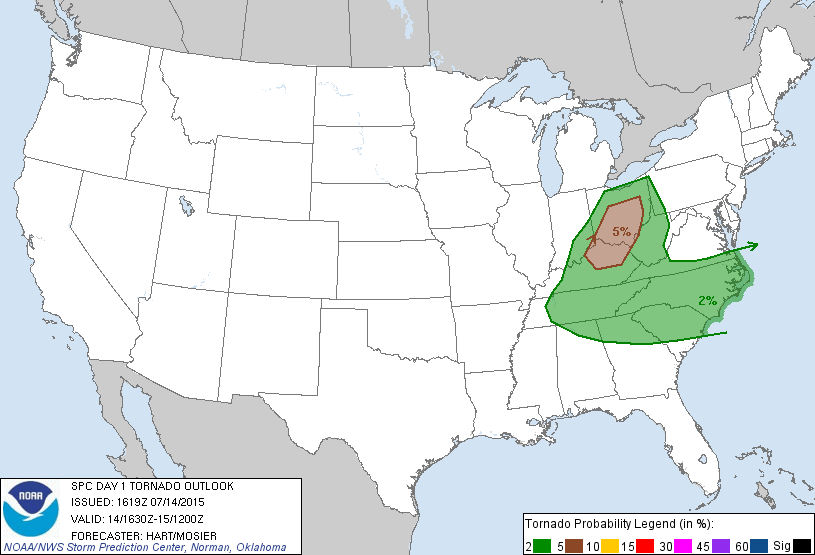 20150714 1630 UTC Day 1 Tornado Probabilities Graphic