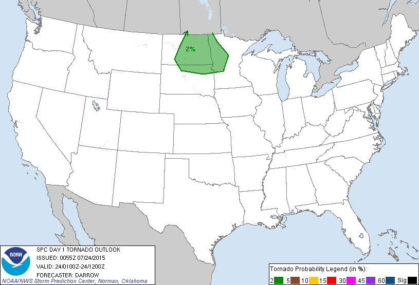 20150724 0100 UTC Day 1 Tornado Probabilities Graphic