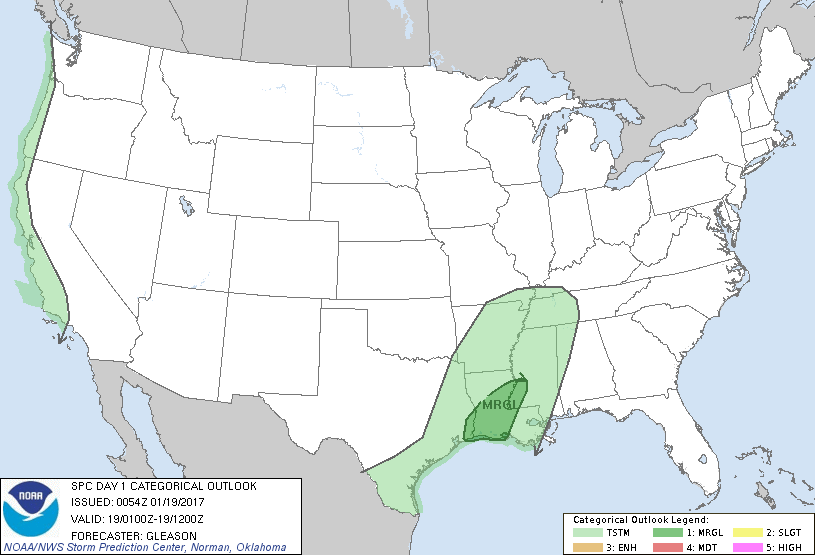 20170119 0100 UTC Day 1 Outlook Graphic