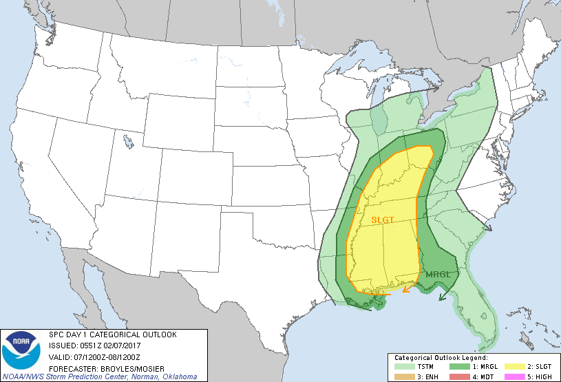 20170207 1200 UTC Day 1 Outlook Graphic