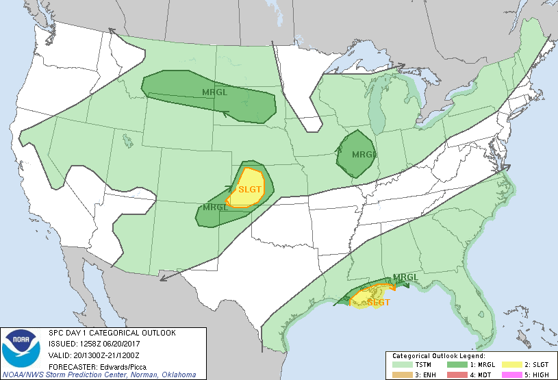 20170620 1300 UTC Day 1 Outlook Graphic