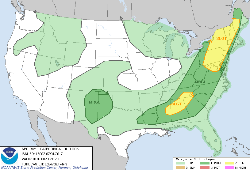 20170701 1300 UTC Day 1 Outlook Graphic