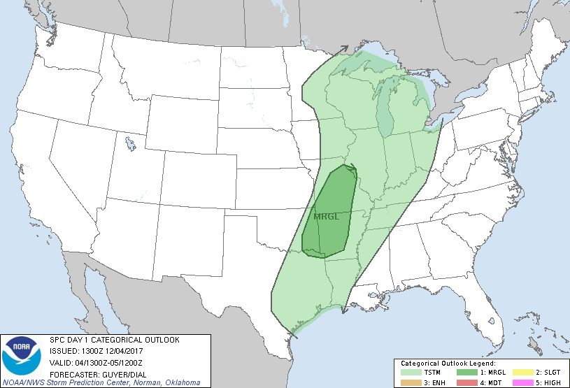 20171204 1300 UTC Day 1 Outlook Graphic