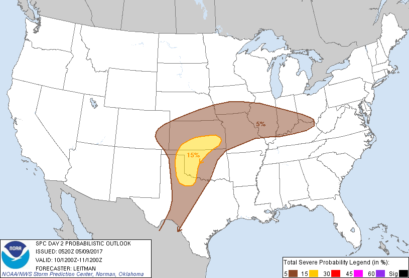 20170509 0600 UTC Day Probabilitic Graphic