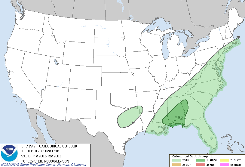 20180211 1200 UTC Day 1 Outlook Graphic