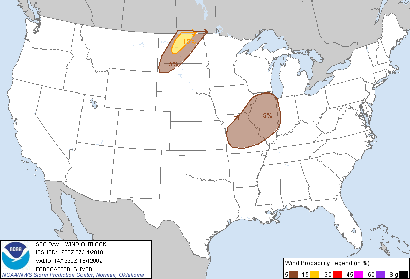 20180714 1630 UTC Day 1 Damaging Wind Probabilities Graphic