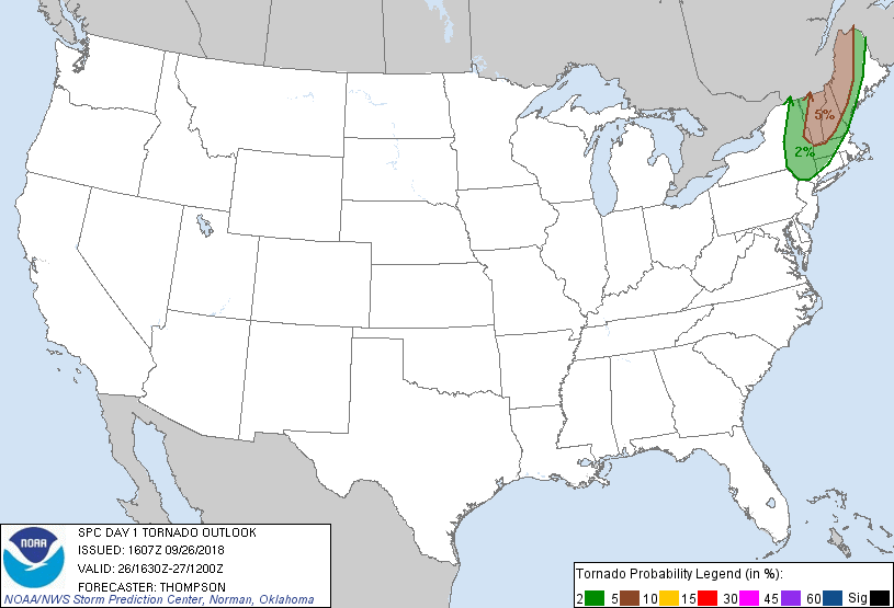 20180926 1630 UTC Day 1 Tornado Probabilities Graphic
