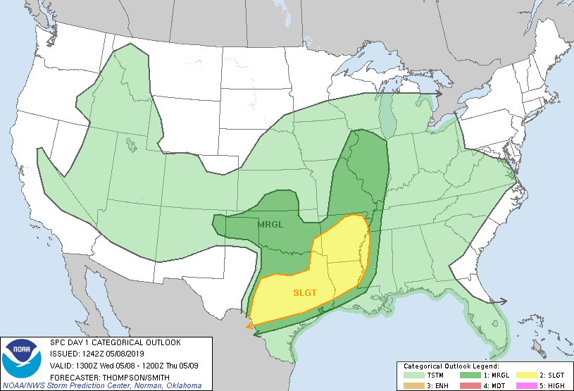 20190508 1300 UTC Day 1 Outlook Graphic