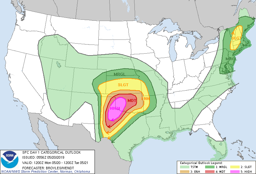 20190520 1200 UTC Day 1 Outlook Graphic