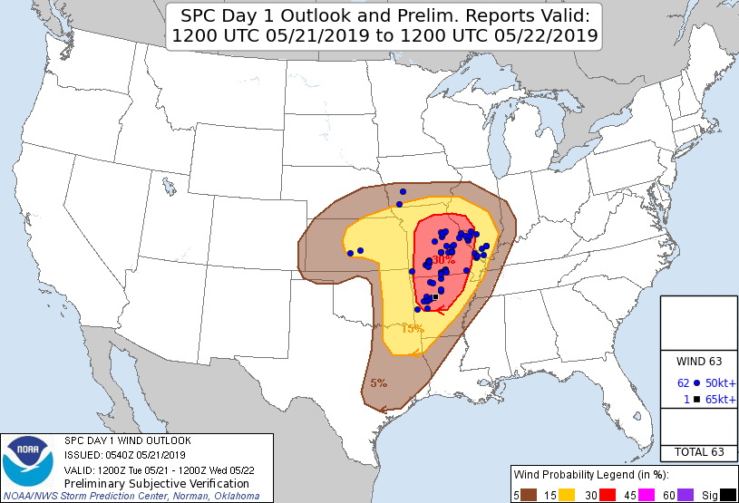 SPC Day 1 Wind Outlook