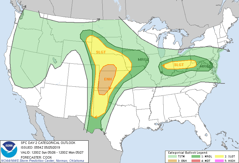 Storm Prediction Center May 25, 2019 0600 UTC Day 2 Convective Outlook