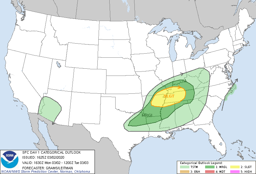 20200302 1630 UTC Day 1 Outlook Graphic