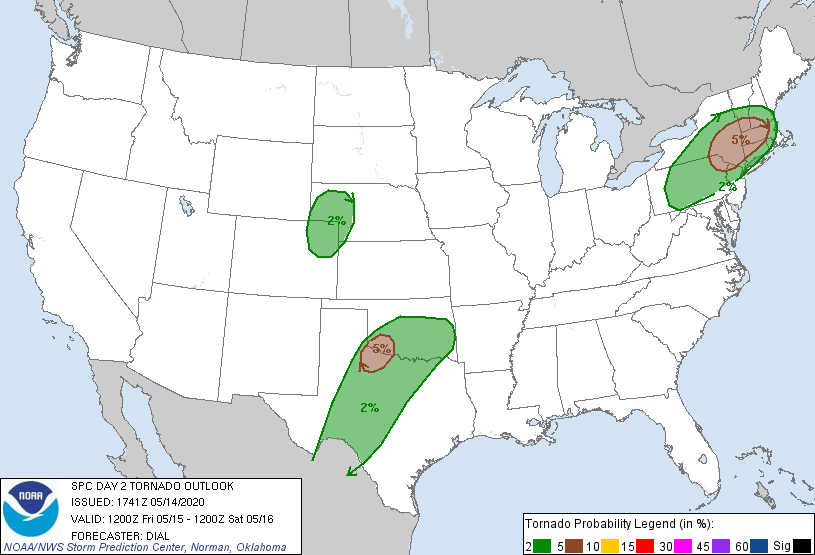 20200514 1730 UTC Day 2 Tornado Probabilities Graphic