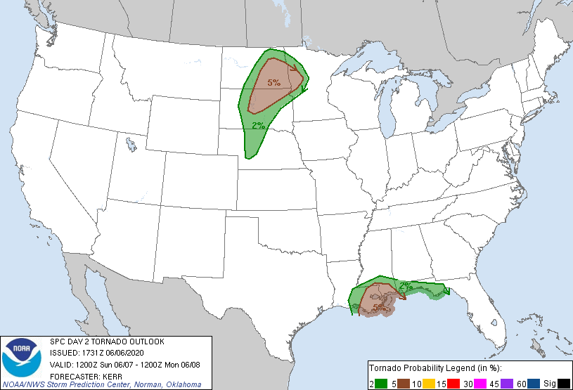20200606 1730 UTC Day 2 Tornado Probabilities Graphic