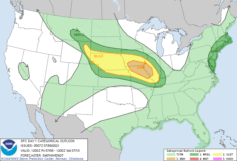 20210709 1200 UTC Day 1 Outlook Graphic