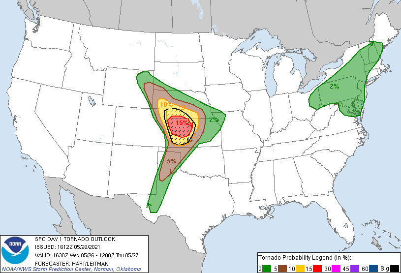 20210526 1630 UTC Day 1 Tornado Probabilities Graphic