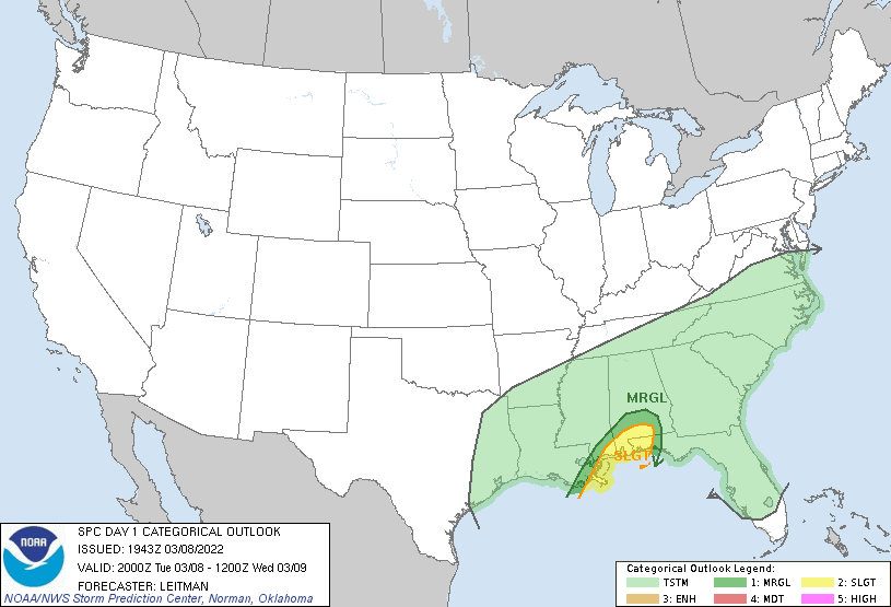 20220308 2000 UTC Day 1 Outlook Graphic