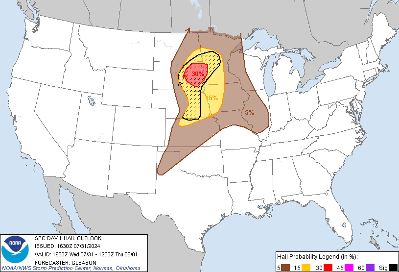 SPC Day 1 Hail Outlook