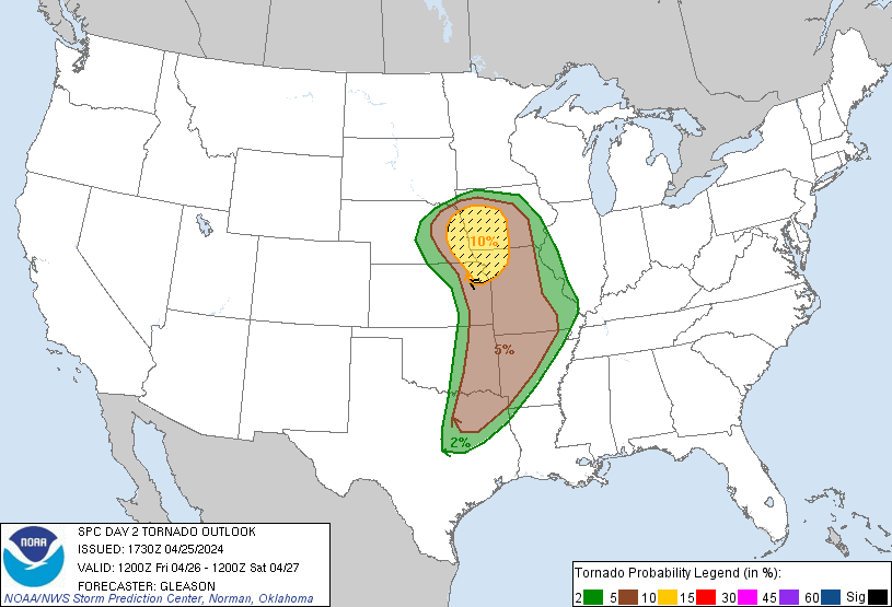 SPC Day 2 Tornado Outlook