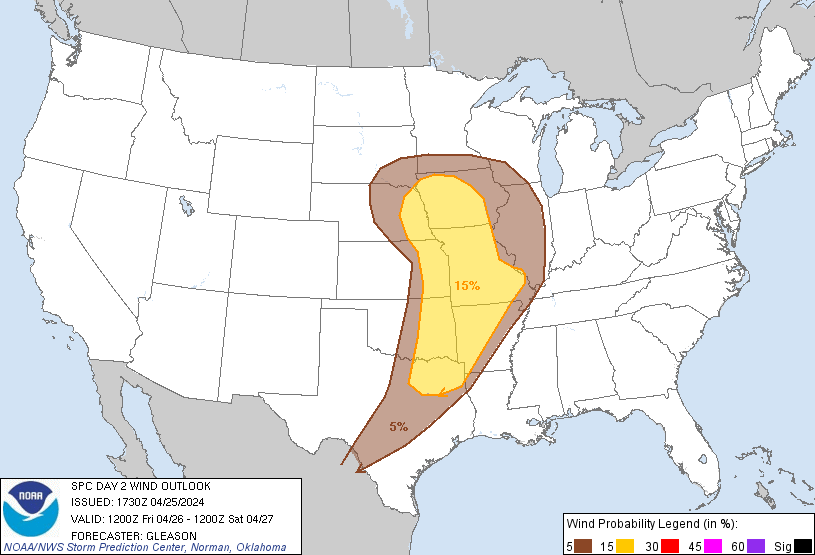 20240425 1730 UTC Day 2 Damaging Wind Probabilities Graphic