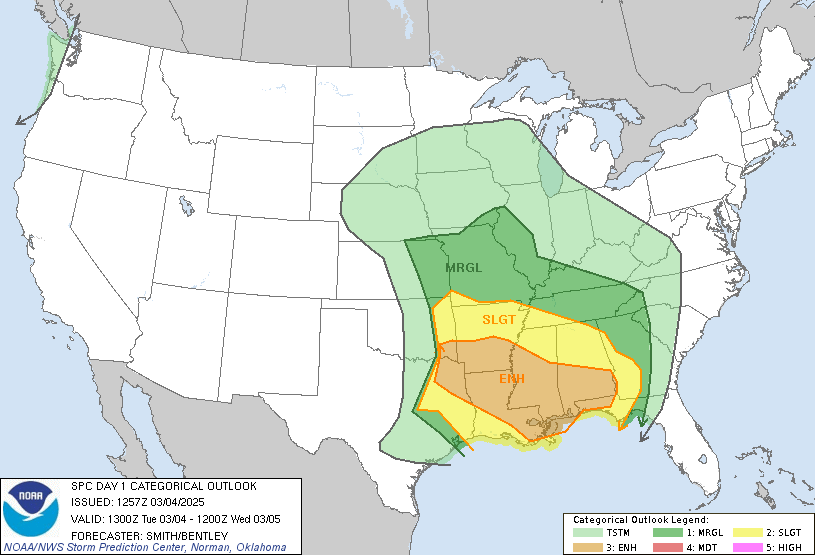 20250304 1300 UTC Day 1 Outlook Graphic