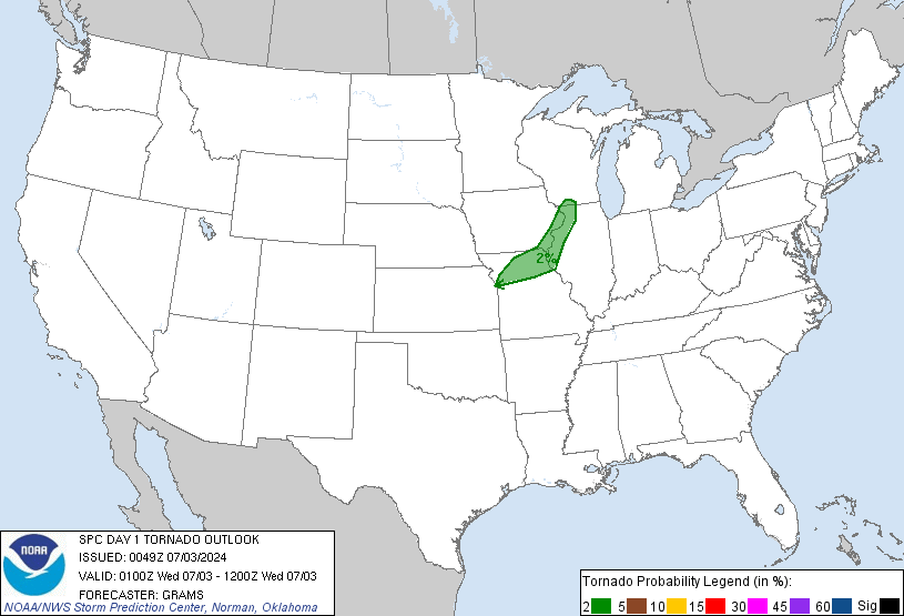 United States Probabilistic Tornado Graphic