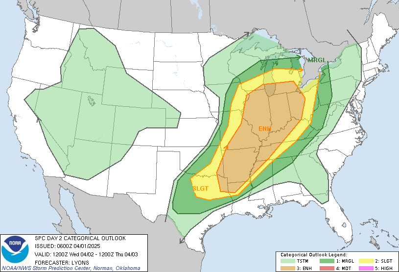 SPC Day 2 0600Z Outlook Categorical