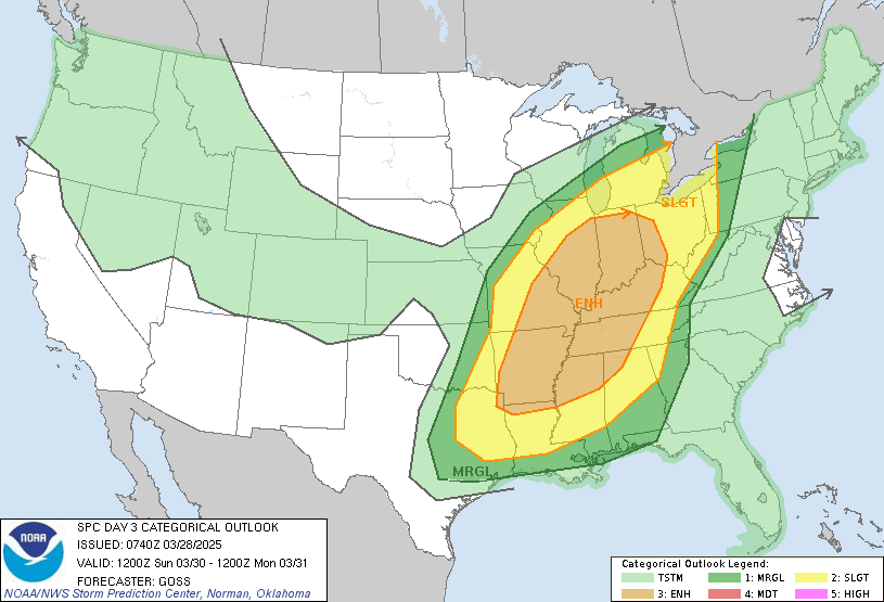 United States NOAA Storm Prediction Center Severe Weather Outlooks Day3otlk_0730