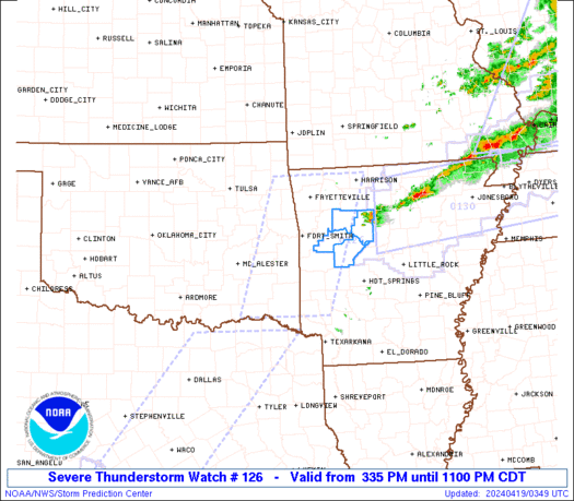 SPC Severe Thunderstorm Watch 126 Status Reports